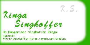 kinga singhoffer business card